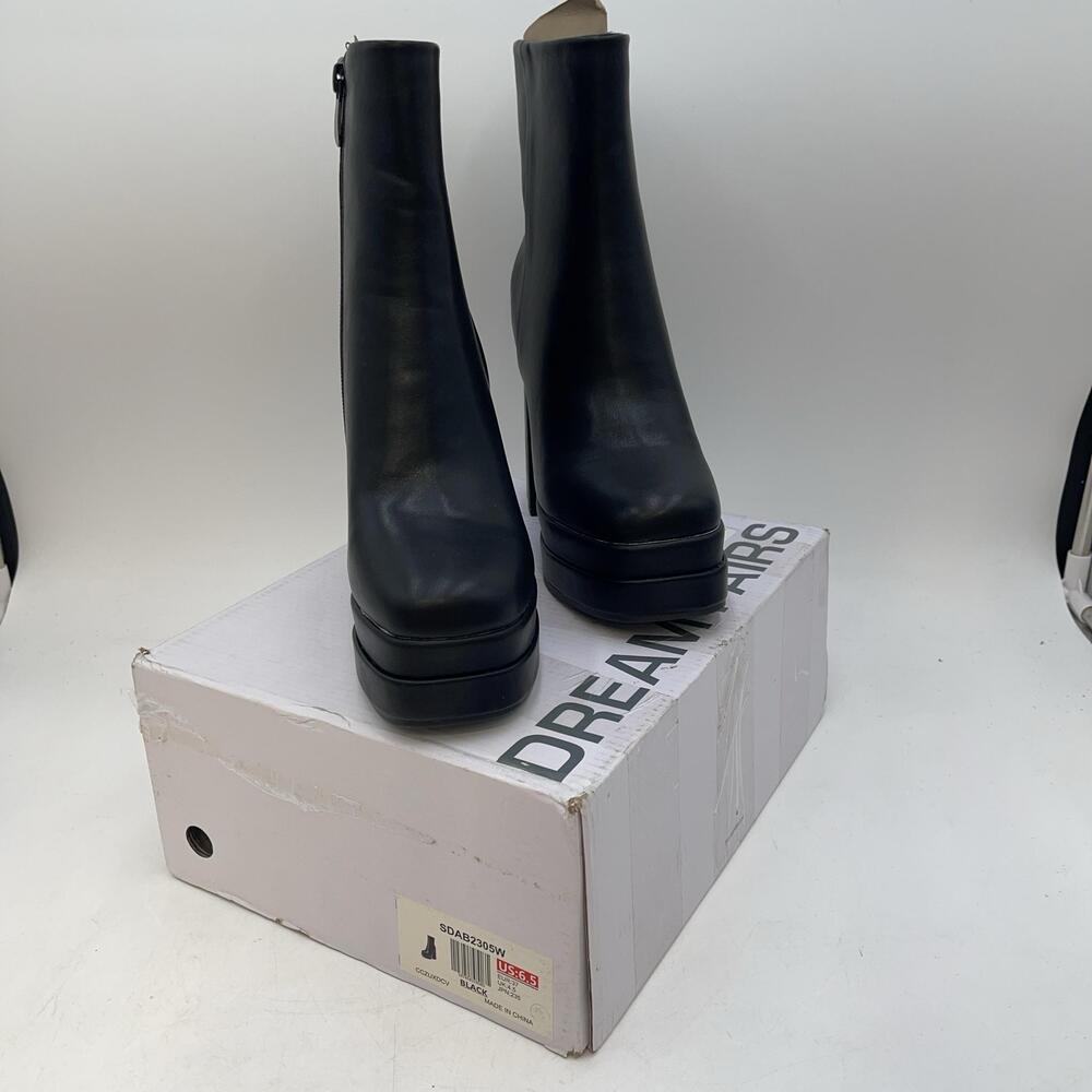 Dream Pairs Boots Womens Black Platform Mid Calf Heel Zip New Size 6.5 SDAB2305W